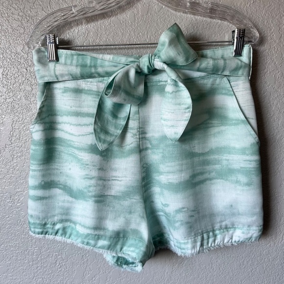 Bella Dahl flat front shorts with matching sash - Picture 2 of 12